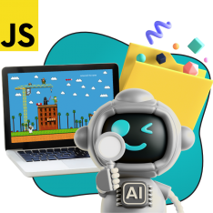 Язык программирования JavaScript + AI. Проектное обучение + геймификация + AI-помощники - КИБЕРшкола программирования для детей, компьютерные курсы для школьников, начинающих и подростков - KIBERone г. 